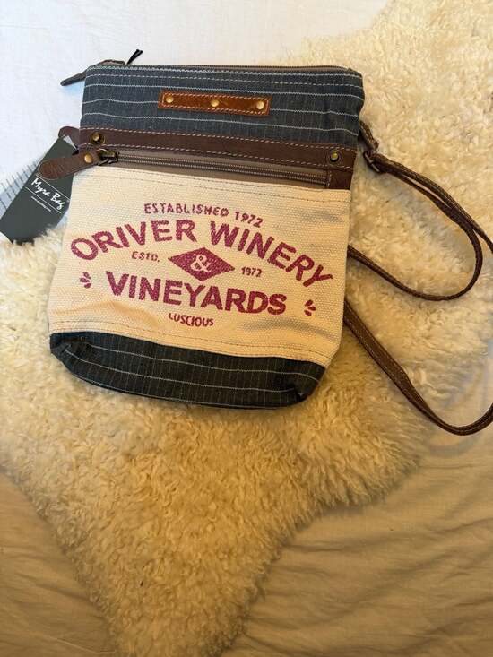 Myra Bag Oriver Winery & Vineyards Upcycled Canvas Small Crossbody - Picture 3 of 3